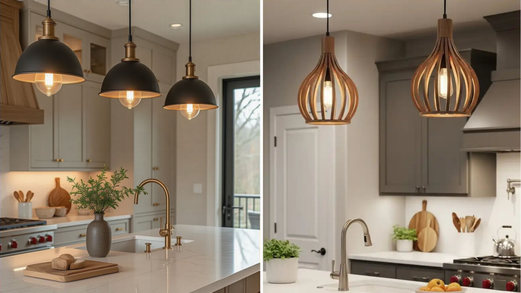 Breakfast Counter Design with Lighting