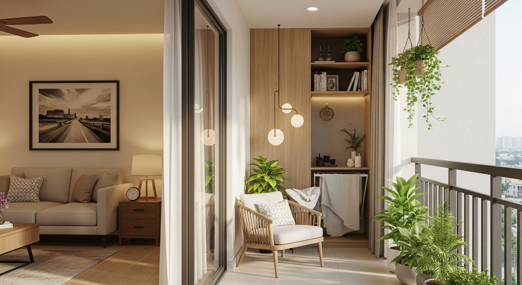 Balcony design in 1000 sq ft home