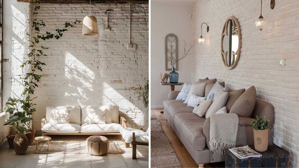 White Brick Tile wall design for the hall