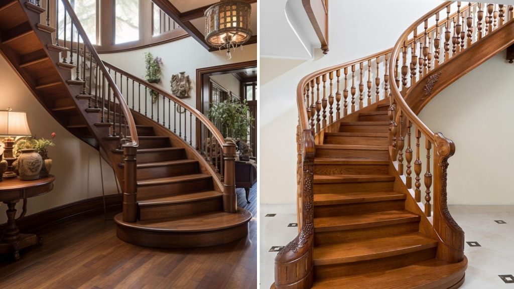 Curved staircase ideal for Vastu homes