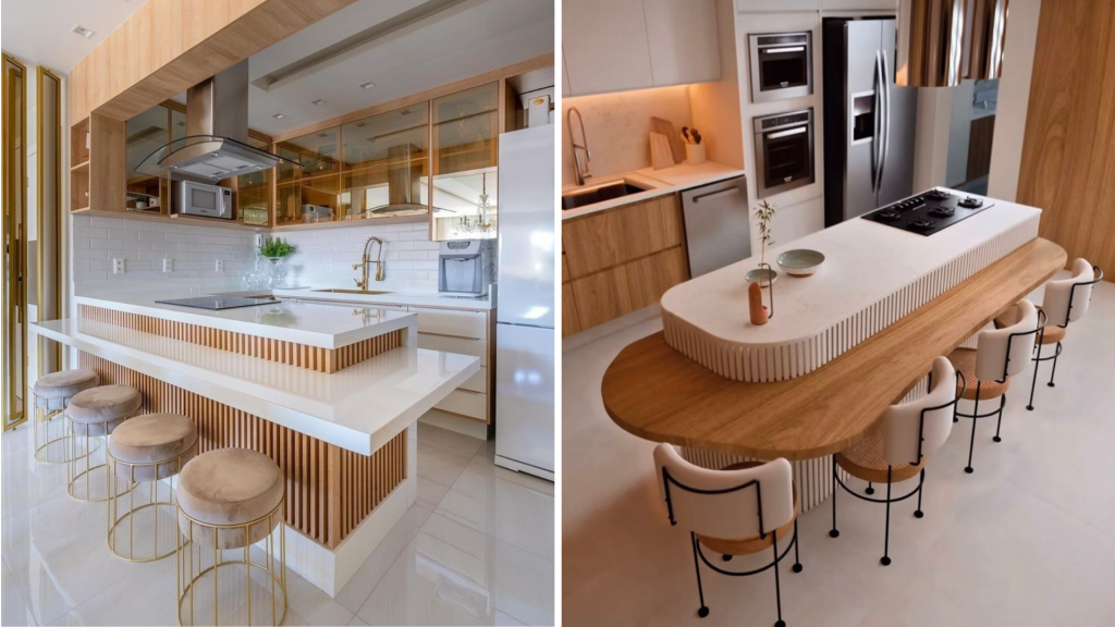 Open Kitchen with Breakfast Counter Design