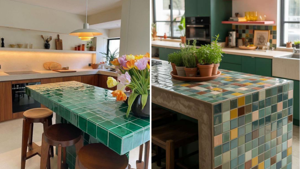 Tiles Breakfast Counter Design
