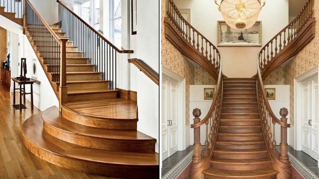 Wooden staircase design for modern homes