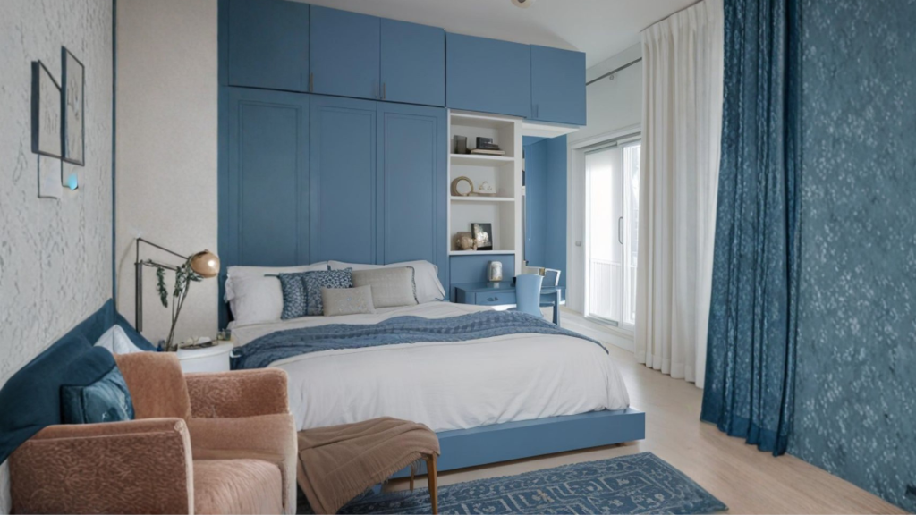 Blue and White Bedroom Design