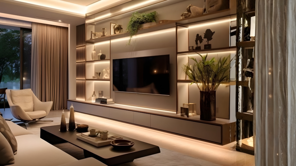 Full-Length TV Wall Unit Design