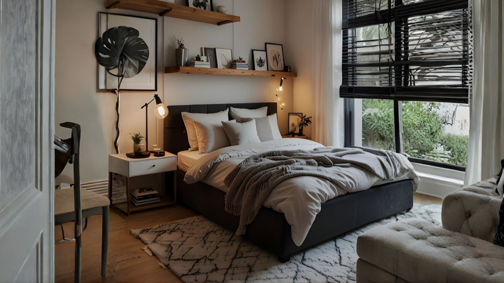 Soft rugs and Cushions Modern Bedroom Design