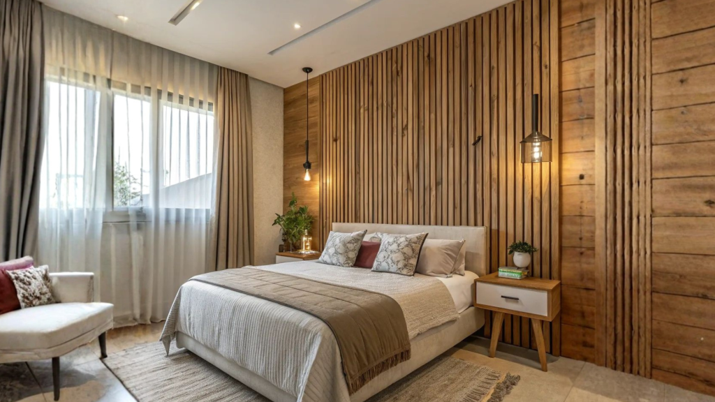 Warm PVC Panels Design for Bedroom