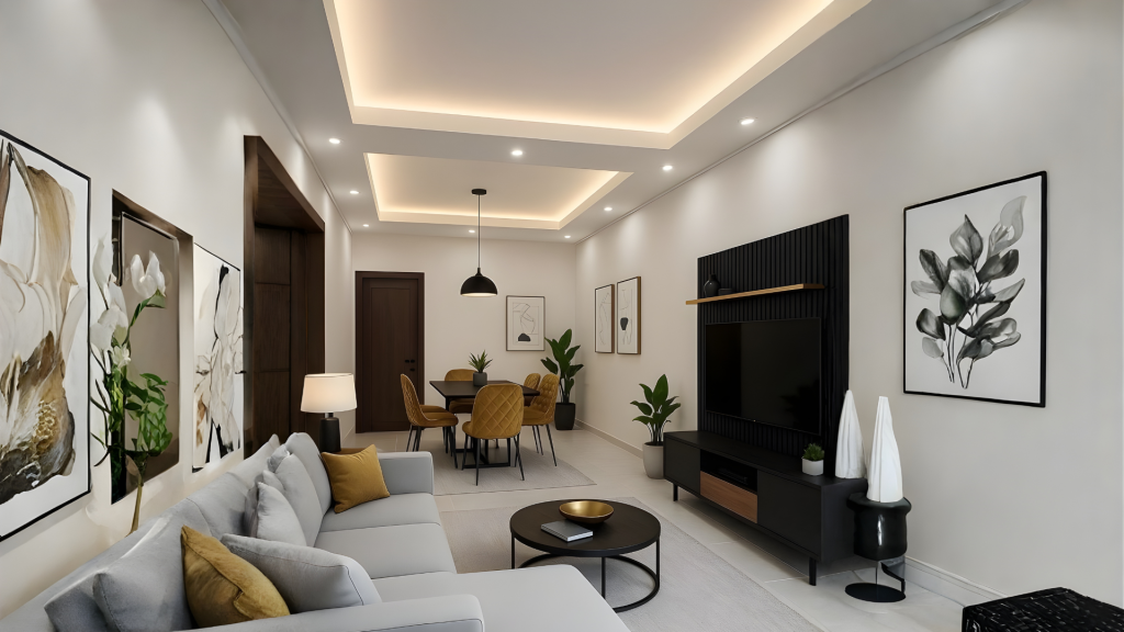 False Ceiling Lighting for Living Room