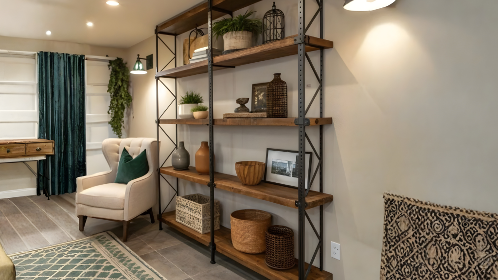 Industrial Style Living Room Wall Shelves