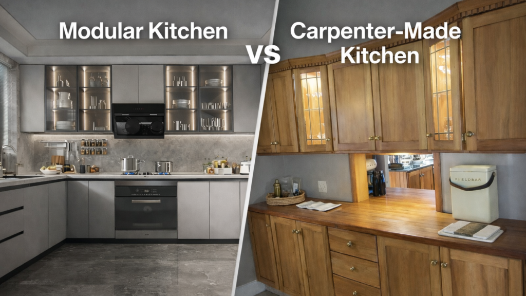 Modular Kitchen vs. Carpenter-Made Kitchen