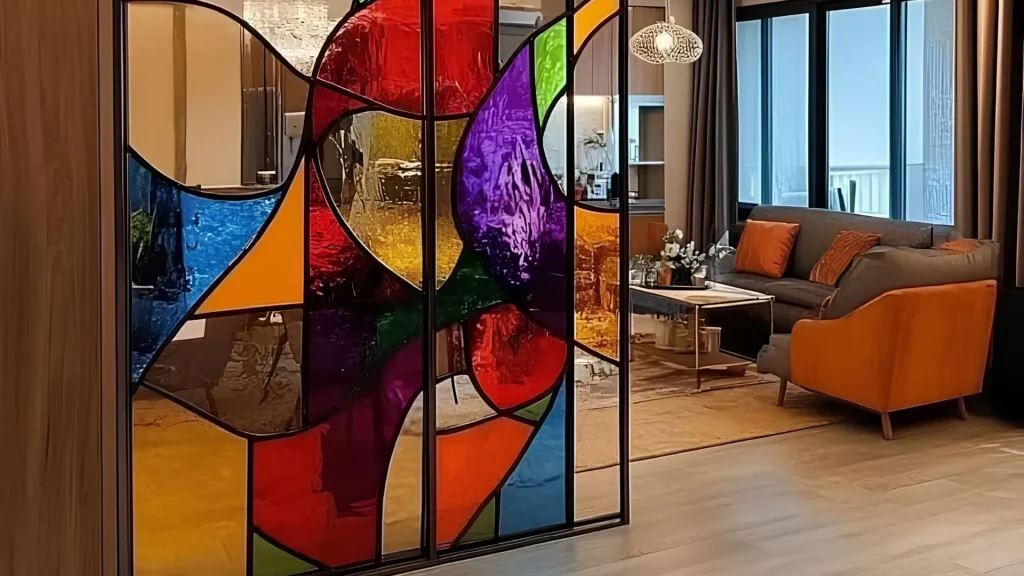 Vintage Glass Panel Divider