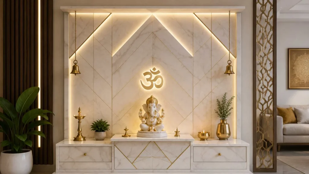 Abstract and geometric marble mandirs